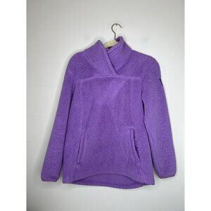 The North Face Sherpa Fleece Pullover Sweater Girl's Purple Pockets Size XL